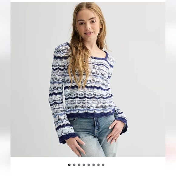 Limited too, Blue & white, girls knit crop top. New with tags. Y2K vibes. - Picture 1 of 9